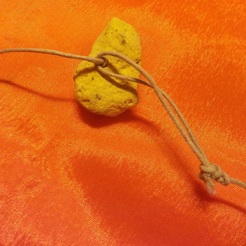 Necklace with colorful pumice stones 52 cm long