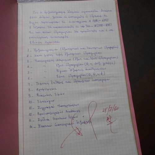 Θέμα Υδραυλικής χειρόγραφη εργασία 1960 μεταχειρισμένη με 6 αναδιπλούμενα σχέδια