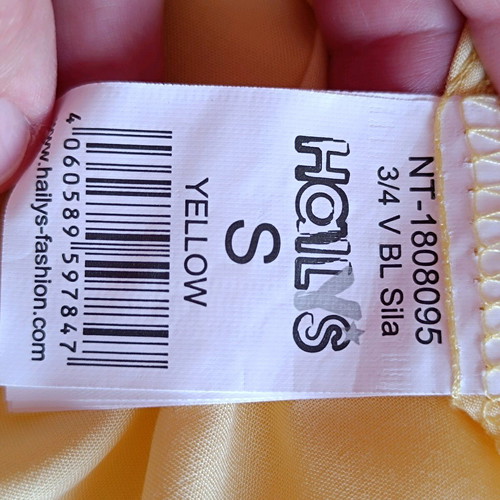 Yellow airy shirt size S like new with elbow-length sleeves