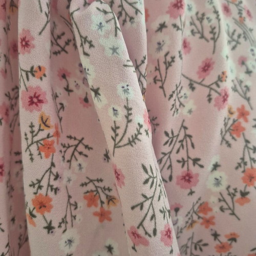 Dress new with bell sleeves, summer, pink multicolor