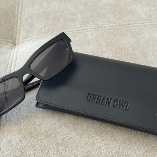 Urban Owl black sunglasses with case, new
