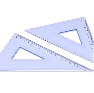 2 πακέτα Τρίγωνα γεωμετρικά όργανα σέτ 2 τεμαχίων πλαστικά Ilca 35cm 72500