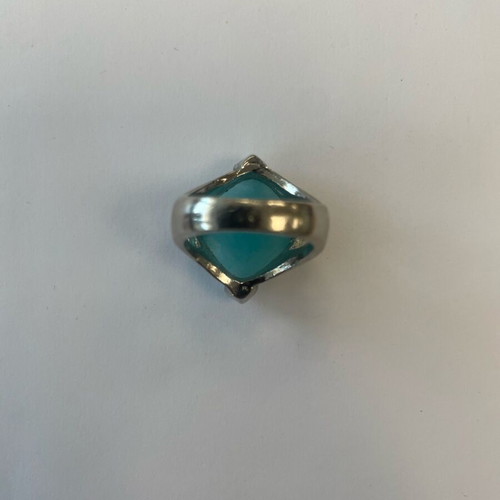 Silver ring with blue-turquoise stone like new