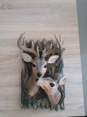 Wooden key holder used with 3D deer design