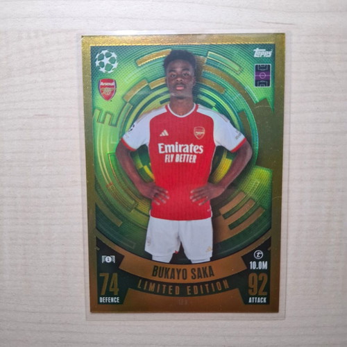 Bukayo Saka Topps Match Attax 2023/24 LE 8 Gold Limited Edition card mint