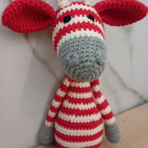 Handmade knitted giraffe doll new 30 cm