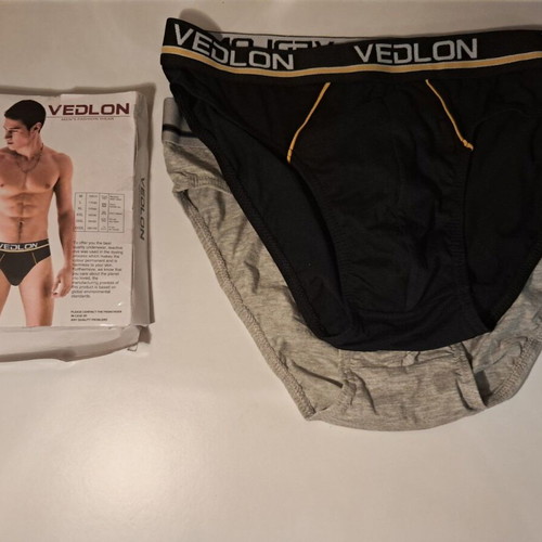 Vedlon men's briefs set 2, new, size M/L, black and grey