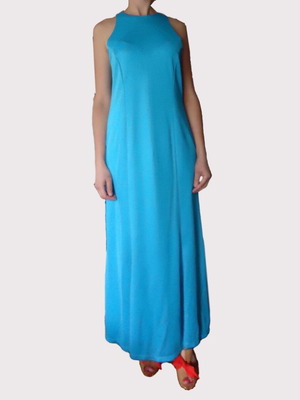 Vintage medium long turquoise dress used