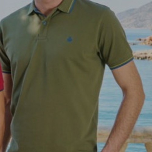 Visconti men's cotton polo shirt, green-olive, XL