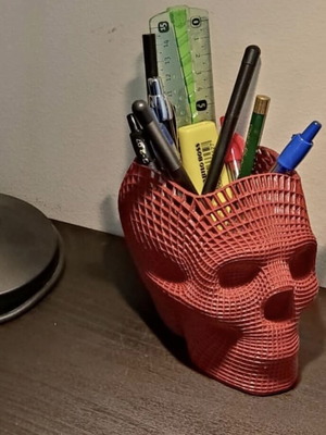 Skull pencil holder new