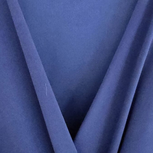 Blue elegant dress with short sleeves and wrap design