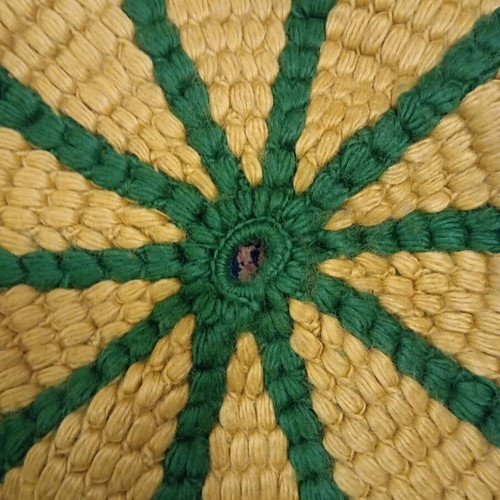 Set of 2 handmade vintage round knitted rugs like new