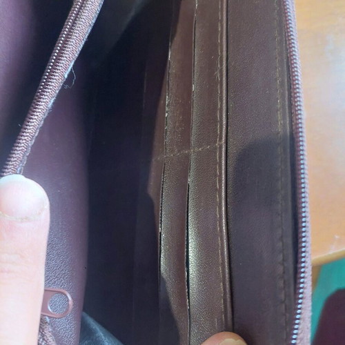 Leather organizer brown burgundy like new