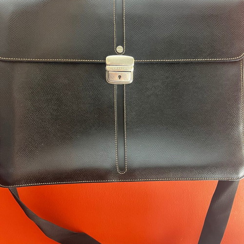 Lamarthe leather bag like new, black, with laptop compartment