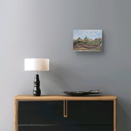 Two small oil paintings like new, abstract landscapes