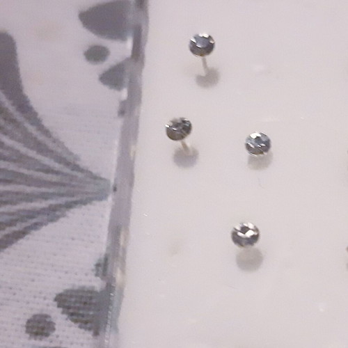 925 Silver Nose Stud with White Crystal New