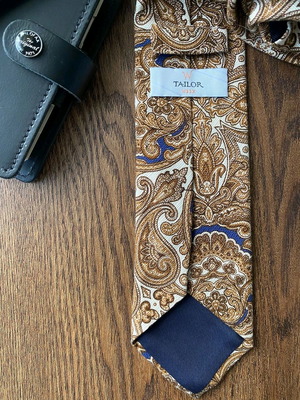 Γραβάτα Tailor καινούργια με λεχουρ print, 100% βαμβακερή