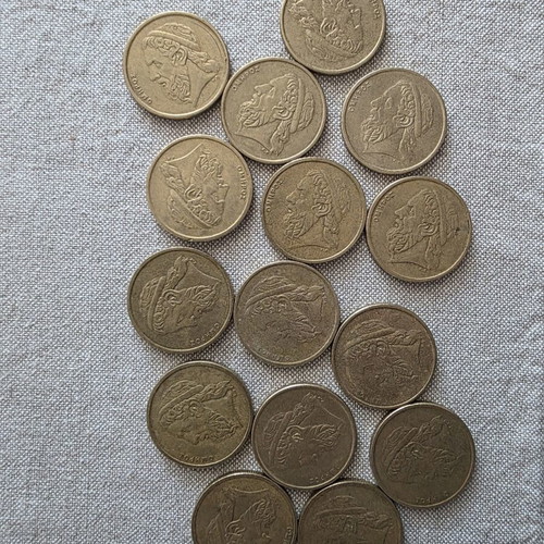 50 Drachma Coins Used, Pack of 18 with Triheir and Parliament Designs