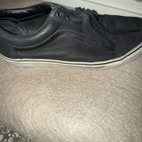 Vans Old Skool Black Leather Shoes Size 44.5 Used
