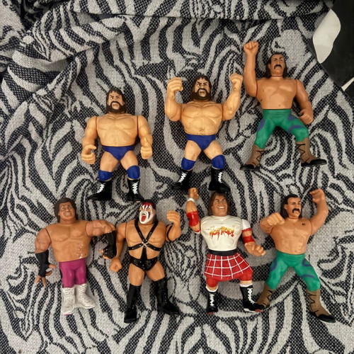 WWF Giant Figures pack of 7 used Hasbro