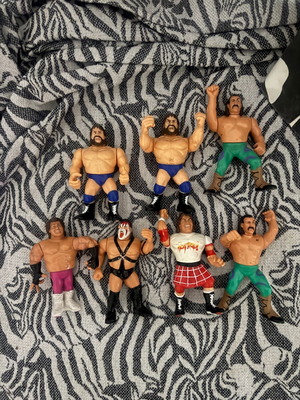 WWF Giant Figures pack of 7 used Hasbro