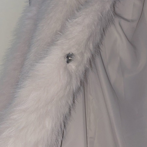 Faux Fur Coat Stradivarius New, White, Size S