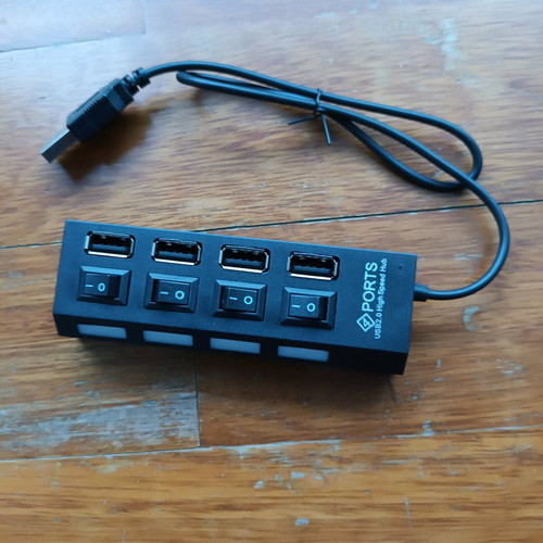 USB hub with switches and 4 ports new