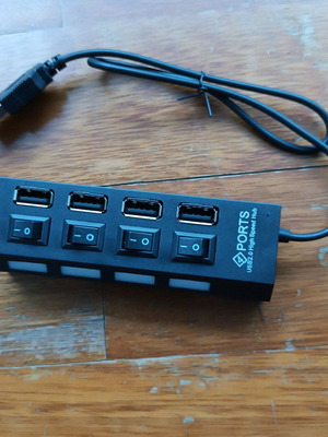 USB hub with switches and 4 ports new