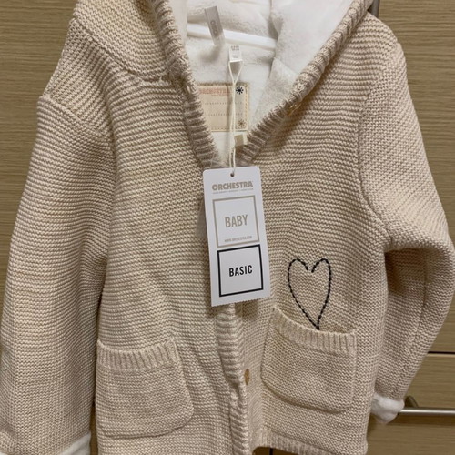Baby jacket coat new with fleece lining and gold thread