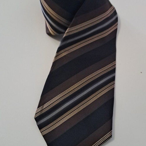 Napoleone silk tie brown striped like new