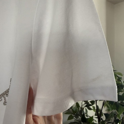 Zara Diamante Bra Effect White T-Shirt Size L