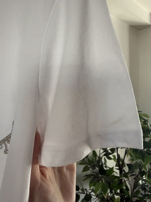 Zara Diamante Bra Effect White T-Shirt Size L