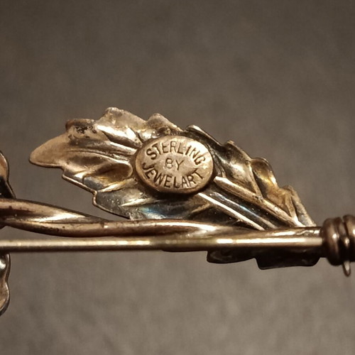 JewelArt 925 Sterling Silver Vintage Rose Brooch