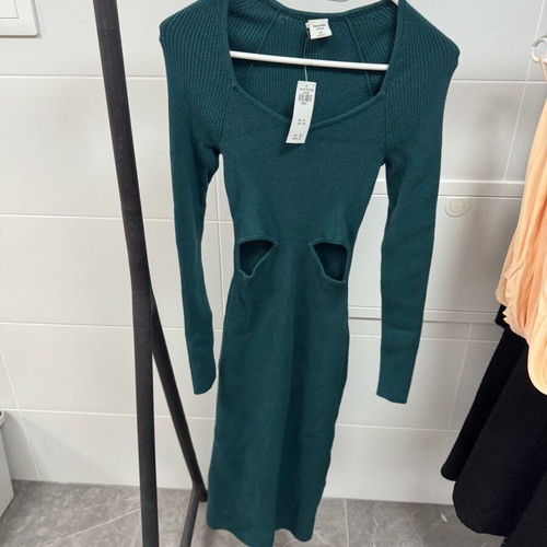 Abercrombie & Fitch knitted dress new with tag, XS Tall, green turquoise