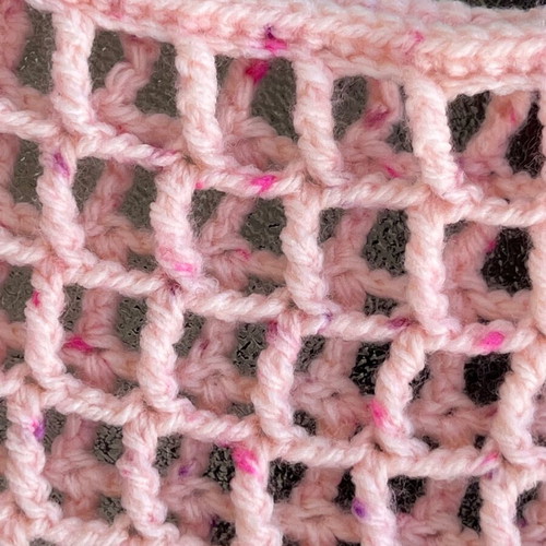 Crochet long-sleeve top like new, pink, size M