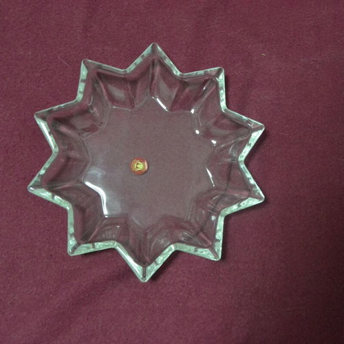 Serving platter new, polygon star shape Walther-Glas crystal