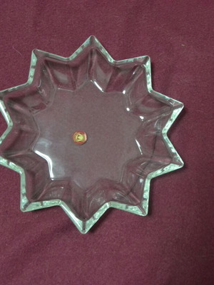 Serving platter new, polygon star shape Walther-Glas crystal