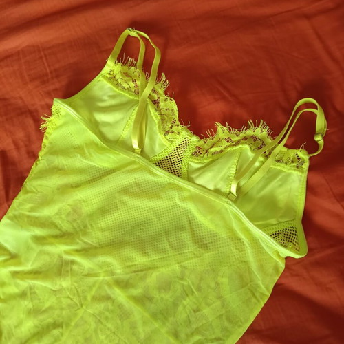 Sensual bodysuit fluorescent green M new, Brazilian cut