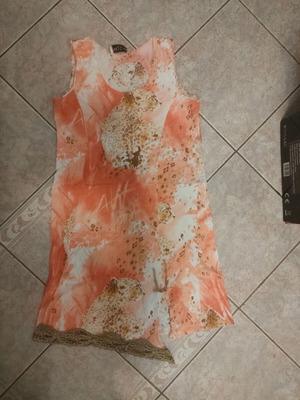 Nota Lingerie cotton nightdress like new, white and peach leopard print