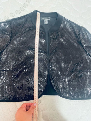 Frank Lyman black sequin bolero new, size 20
