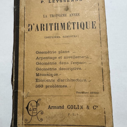 La Troisième Année d'Arithmétique by P. Leyssenne, 1890 French math book