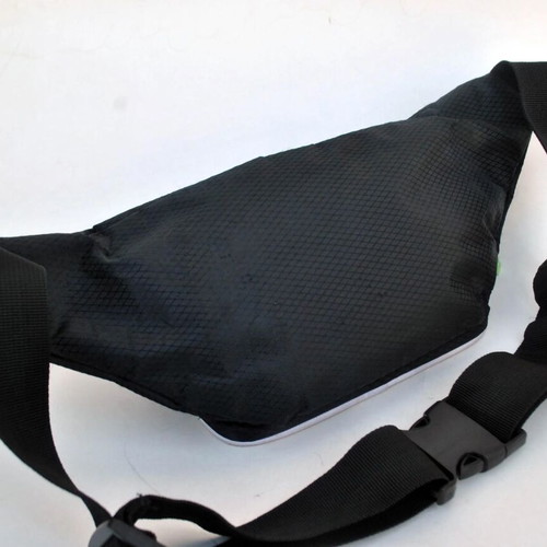 Kappa Vintage Black Waist Bag used with Multiple Compartments Y2K