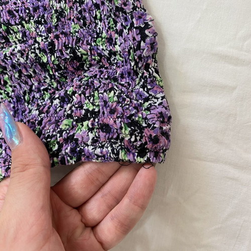 Purple floral crop top Motel size S like new