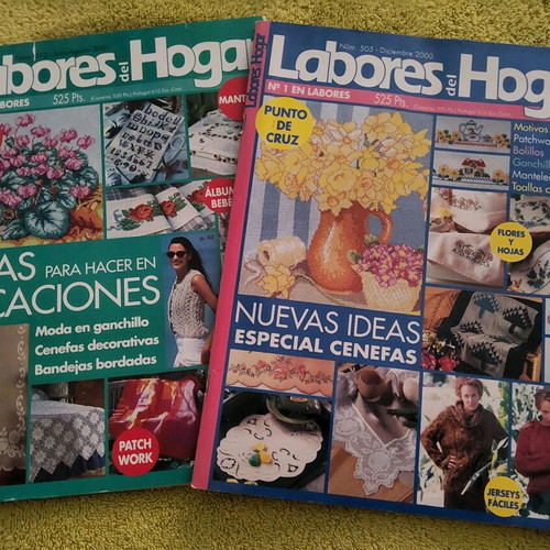 Labores del Hogar magazines used, vintage, set of 2