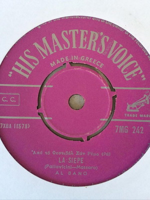 Al Bano La Siepe / Caro, Caro Amore vinyl record used, 45 rpm
