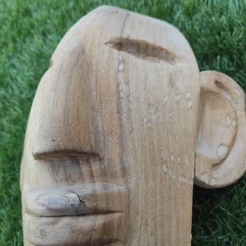 Wooden totem carvings like new, set of 2, handmade in Greece
