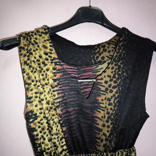 Maxi dress with leopard and abstract print like new