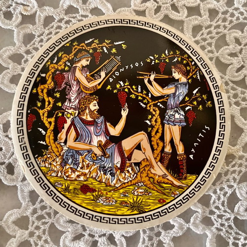 Ancient Greek mythology ceramic coasters used, set of 5