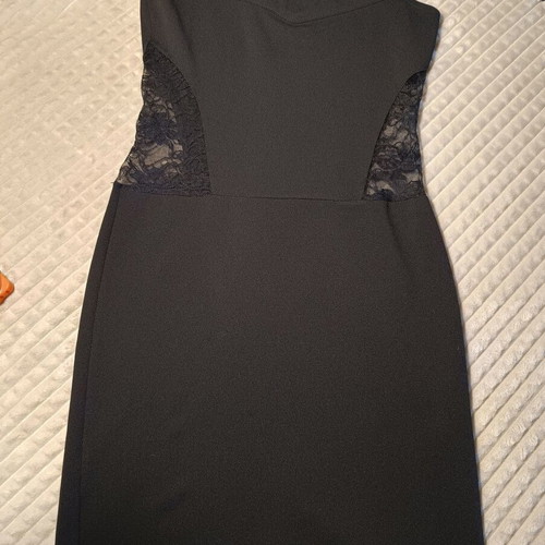 Ake Italian fitted mini dress like new, black with lace