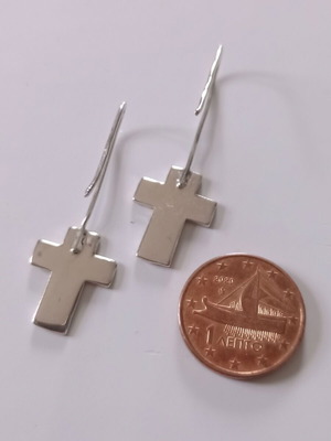 Silver hanging earrings new with rose gold